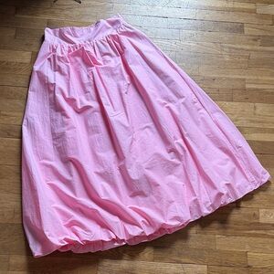 Women's Pink Full Midi Skirt